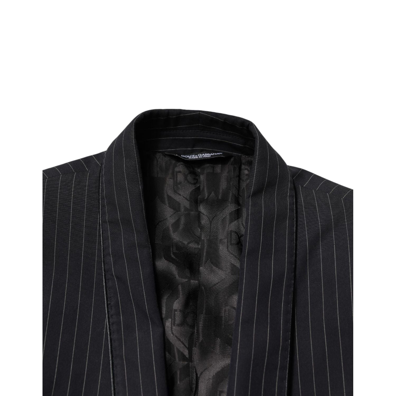 Dolce & Gabbana Dark Gray Stripes 1 Button Suit Jacket Blazer