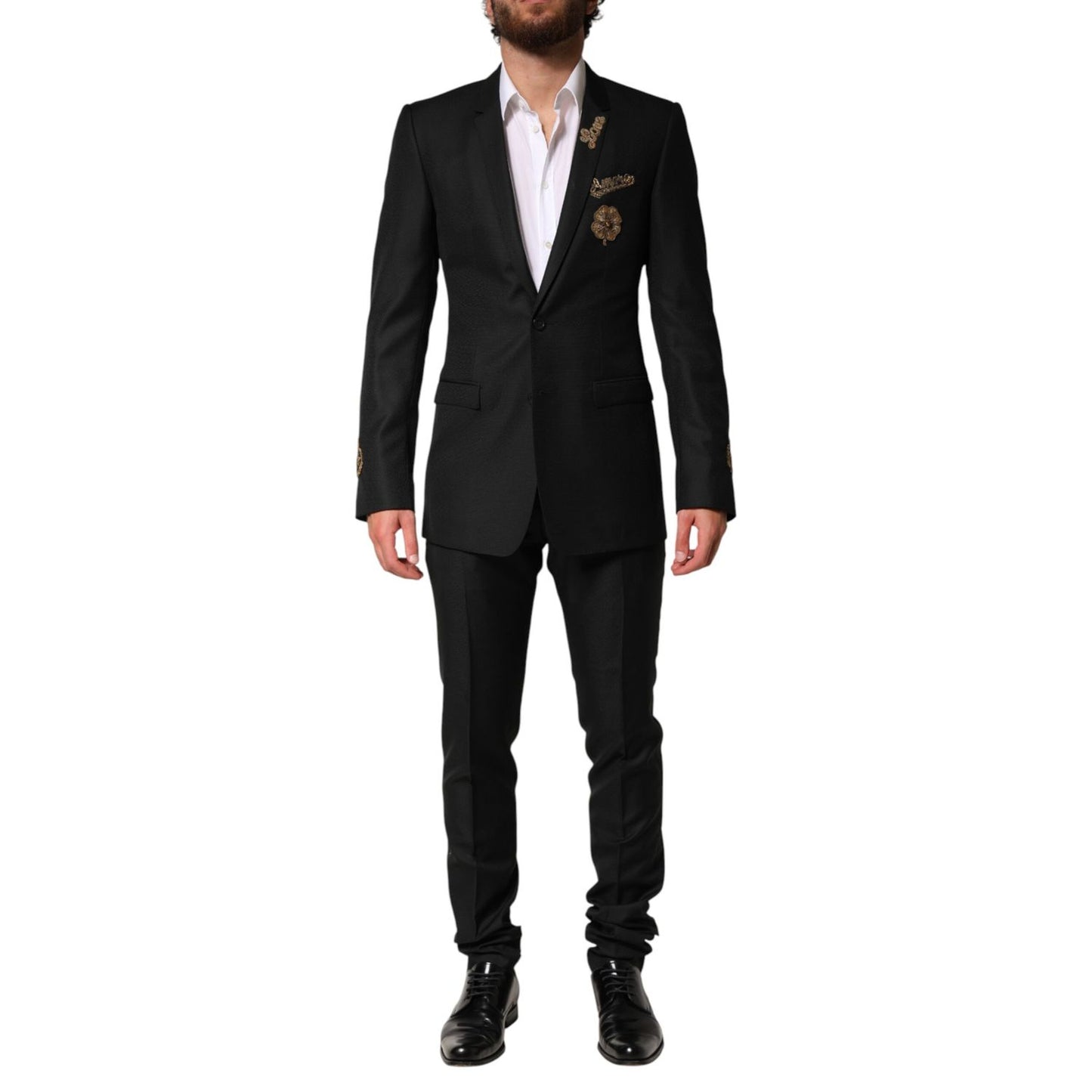 Dolce & Gabbana Black Embellished Single Breasted 2 Pc Suit