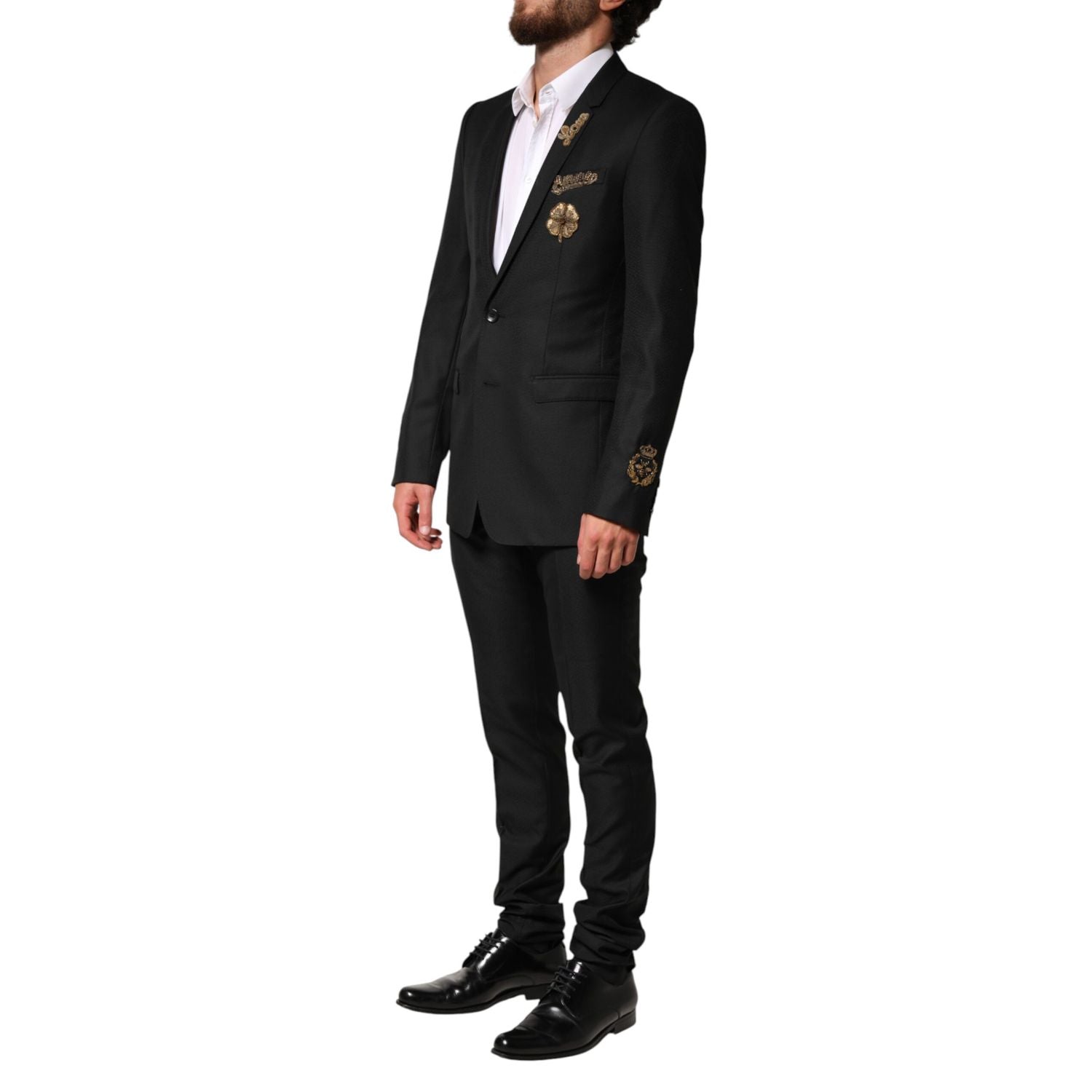 Dolce & Gabbana Black Embellished Single Breasted 2 Pc Suit