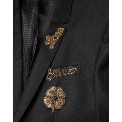 Dolce & Gabbana Black Embellished Single Breasted 2 Pc Suit