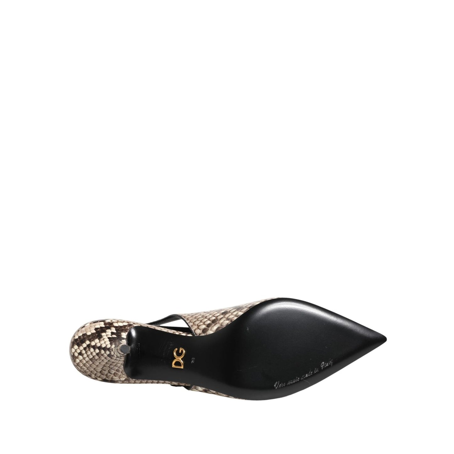 Dolce & Gabbana Multicolor Leather Heels Slingback Shoes