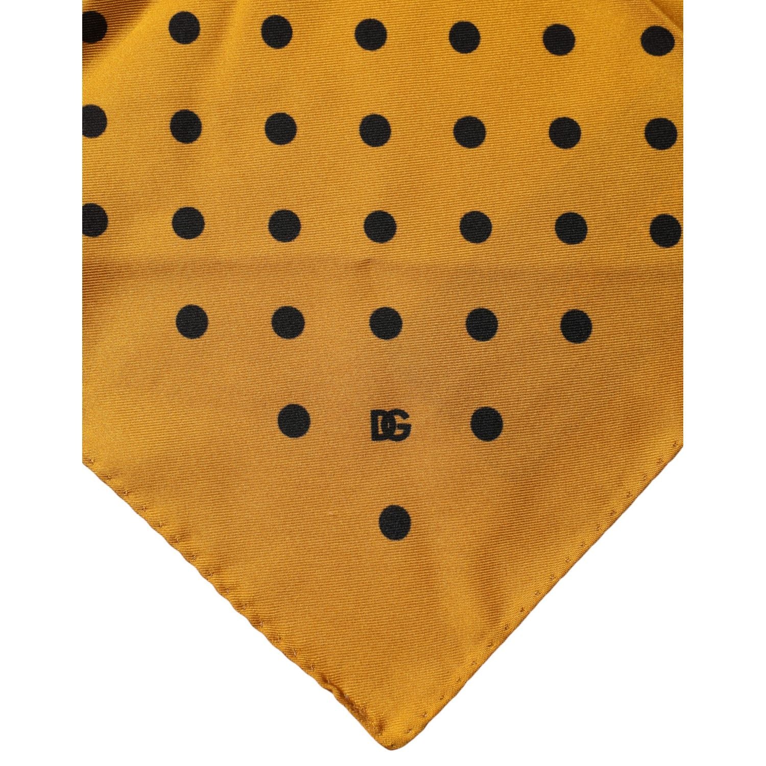 Dolce & Gabbana Orange Polka Dot Square Handkerchief Scarf