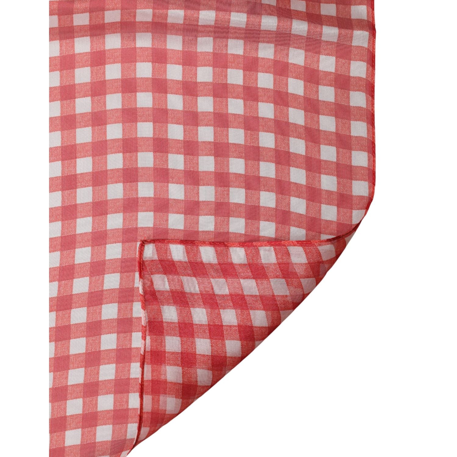 Dolce & Gabbana Red Checkered Plaid Neck Wrap Shawl  Scarf