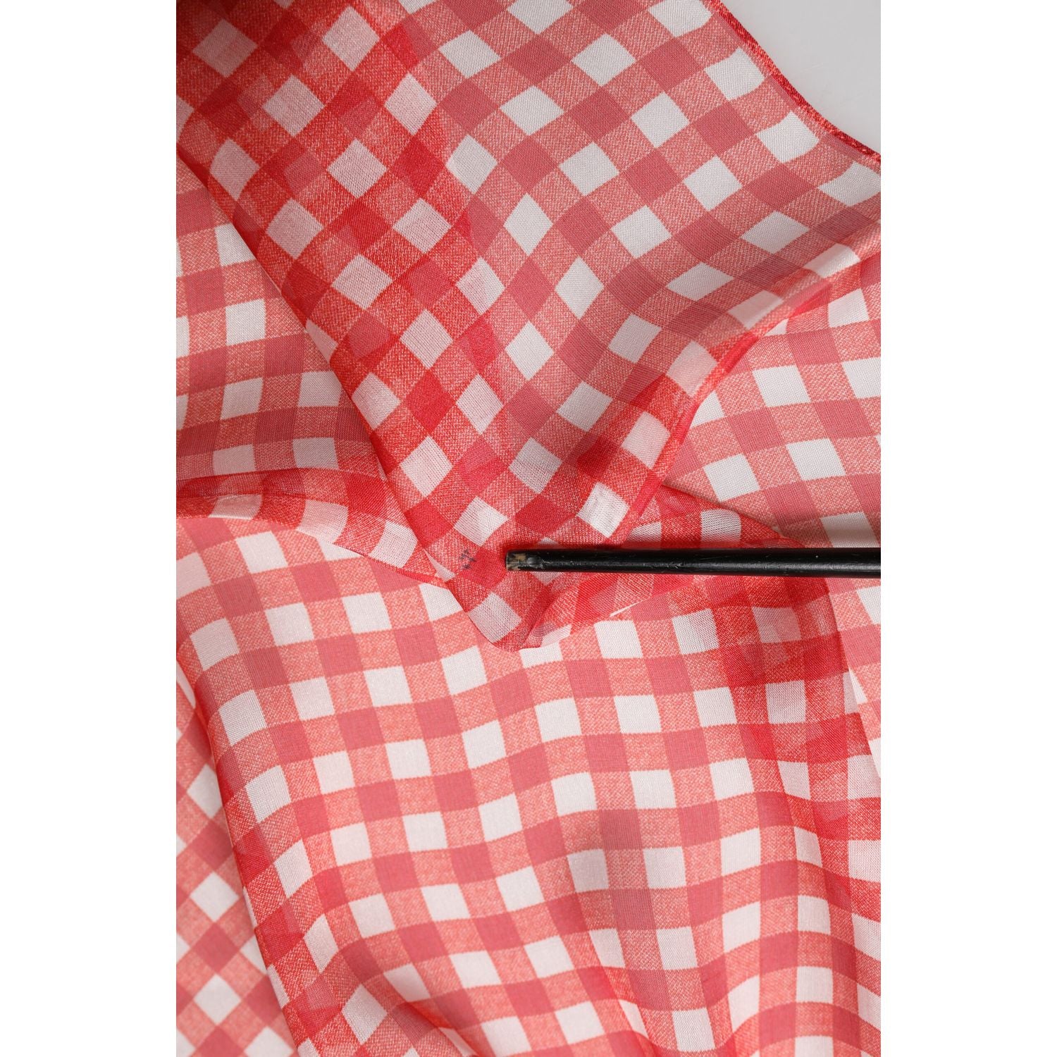 Dolce & Gabbana Red Checkered Plaid Neck Wrap Shawl  Scarf