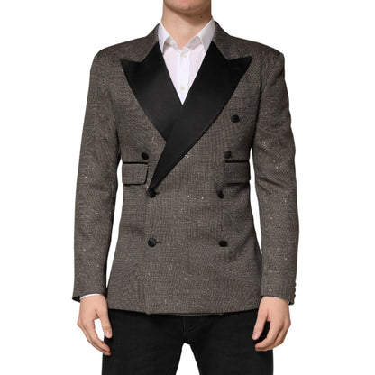 Dolce & Gabbana Gray Double Breasted 2 Button Jacket Blazer