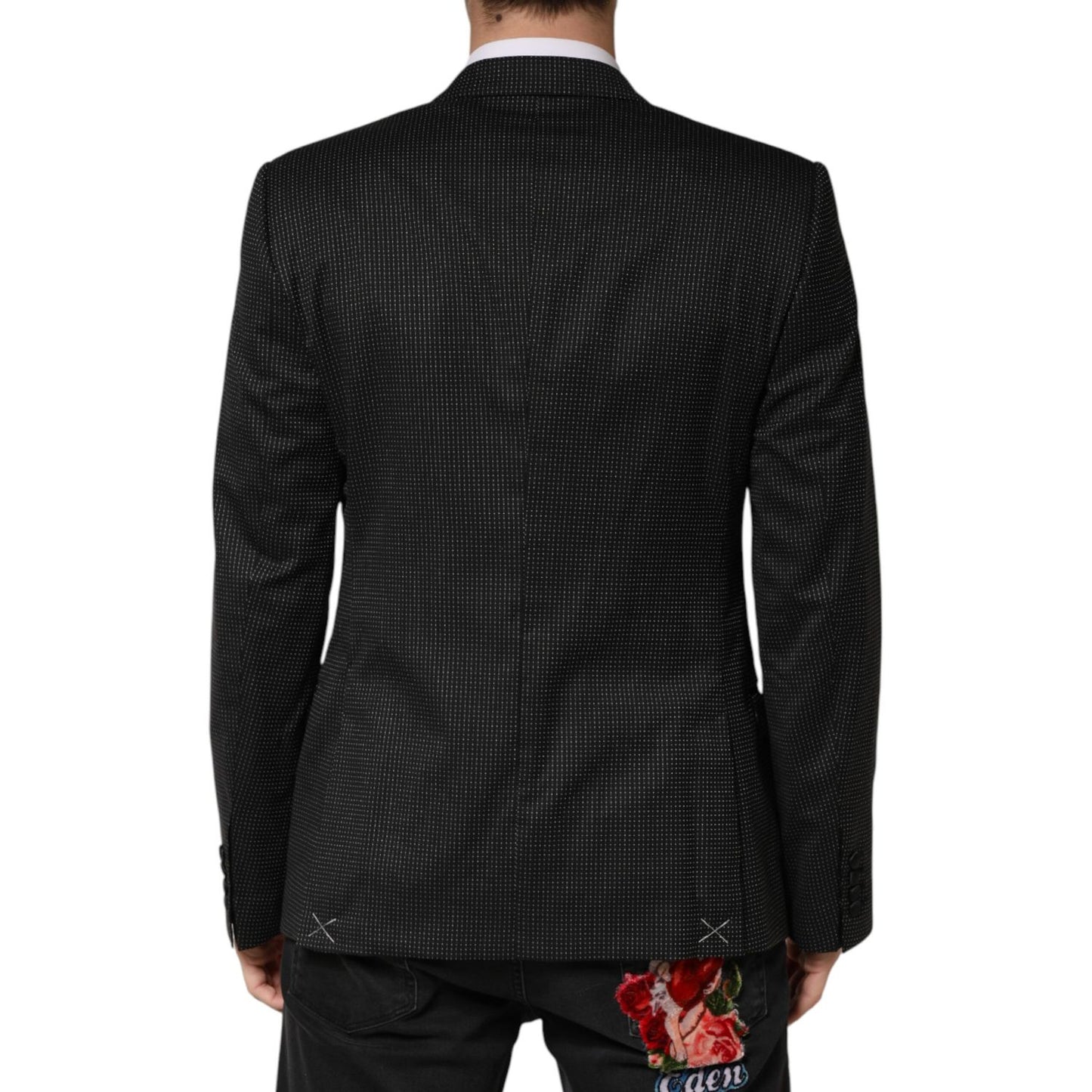 Dolce & Gabbana Dark Gray Fantasy Single Breasted Jacket Blazer