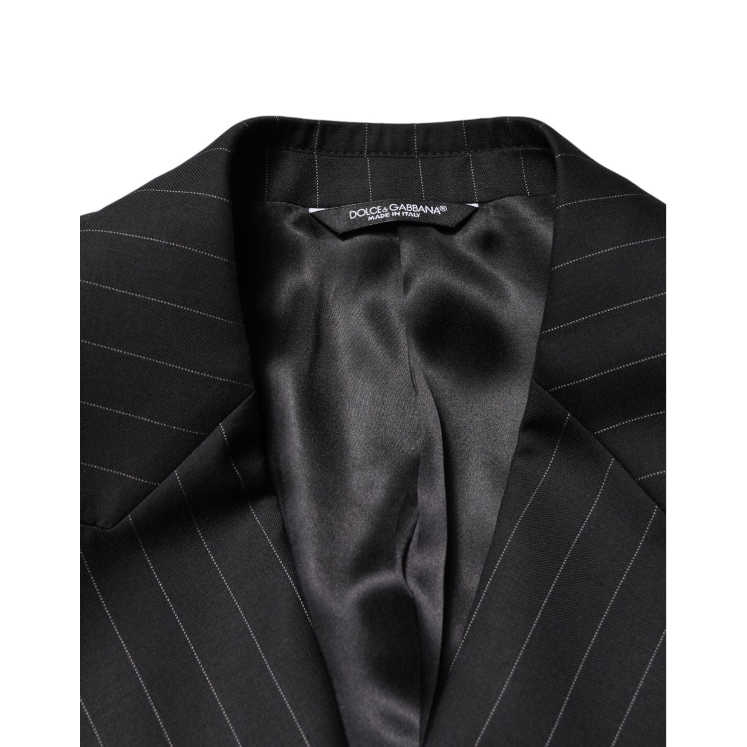 Dolce & Gabbana Dark Gray Stripes Double Breasted 2Button Blazer