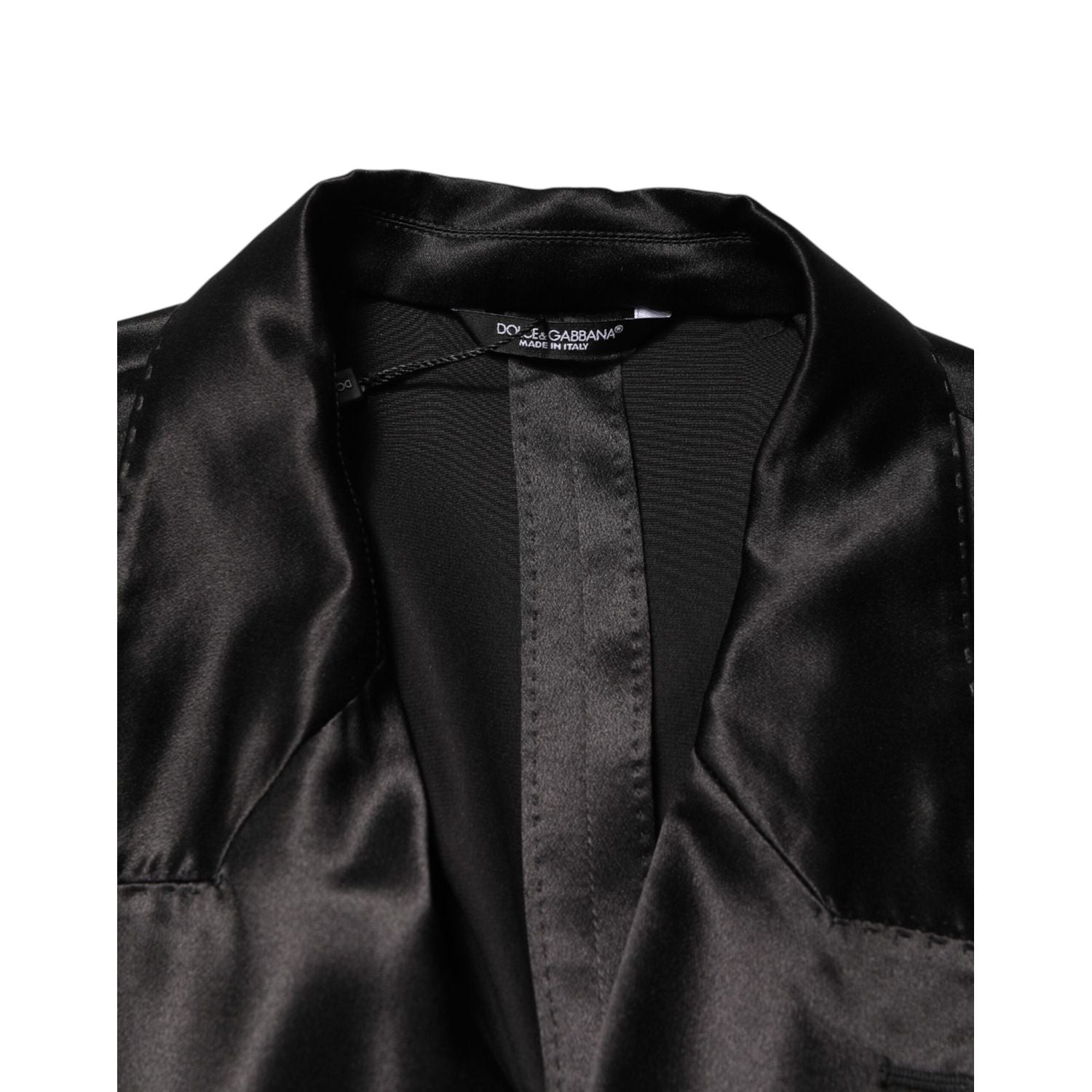 Dolce & Gabbana Black Silk Double Breasted 2 Button Blazer