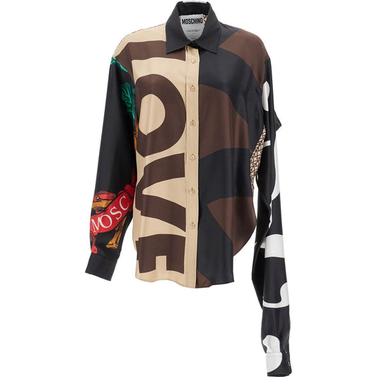 Moschino silk patchwork shirt