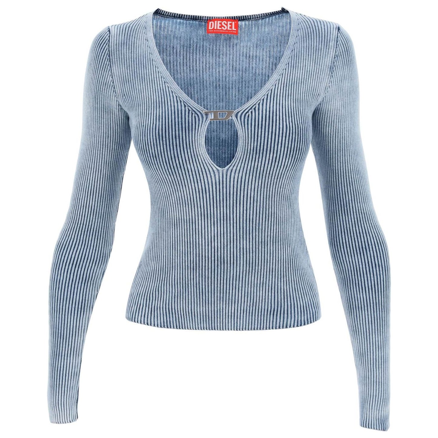 Diesel m-teri ribbed sweater with logo plaque