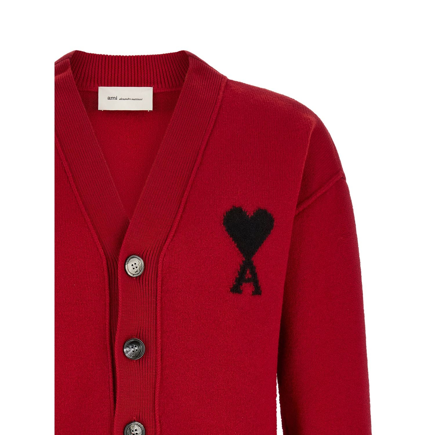 Ami Paris Multicolor Wool Cardigan