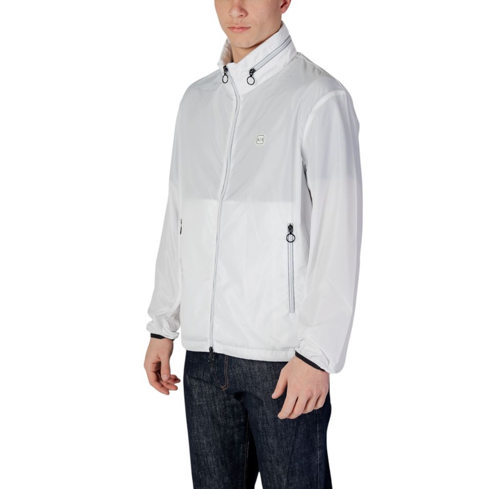 Armani Exchange White Polyester Shell Jacket