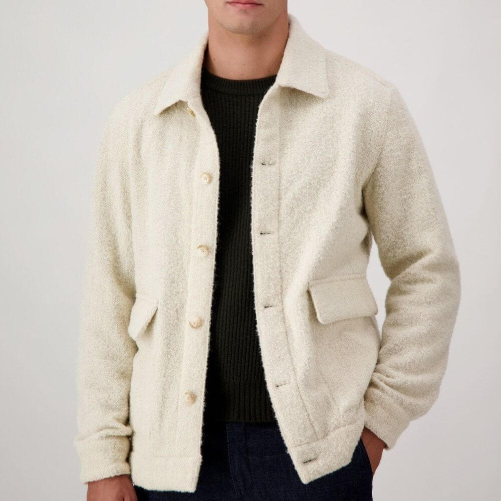 Autore Beige Virgin Wool Full-Length Jacket