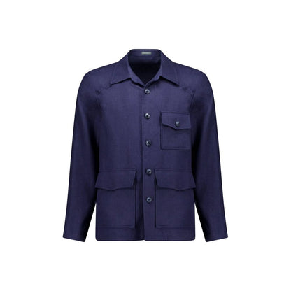 Autore Navy Blue Linen Jacket
