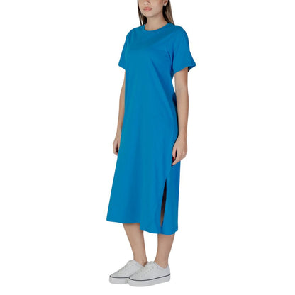 B.Young Blue Cotton Midi Dress