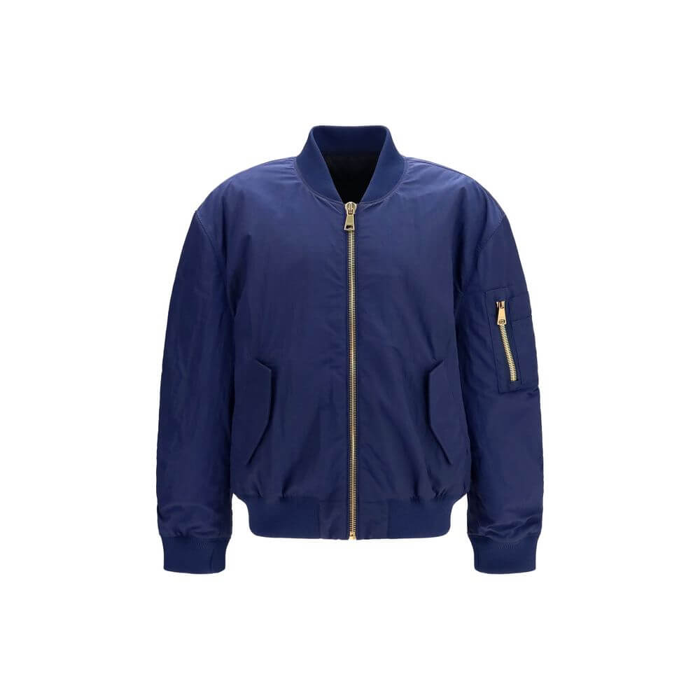 Balmain Blue Polyamide Bomber
