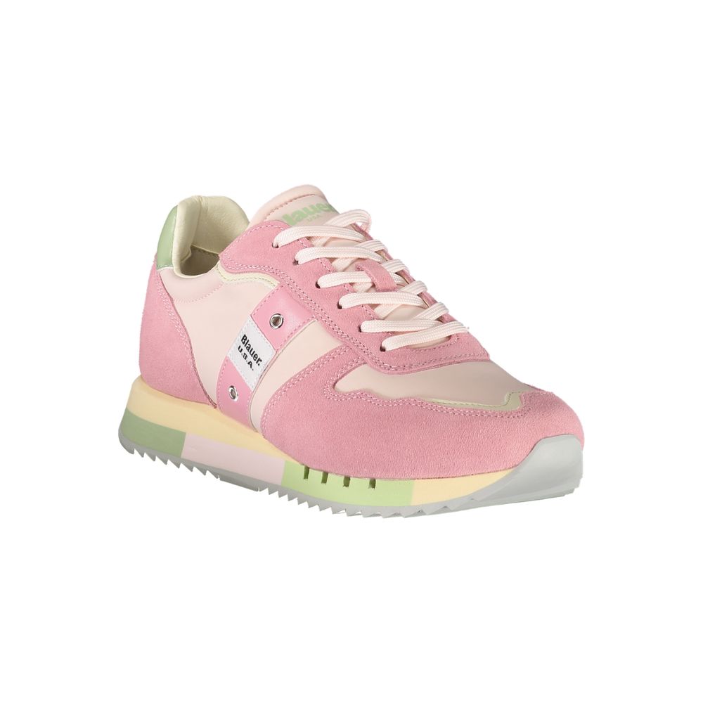 Blauer Rosa Polyurethane Women Sneaker