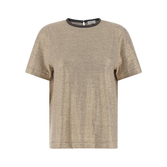 Brunello Cucinelli Multicolor Linen T-Shirt