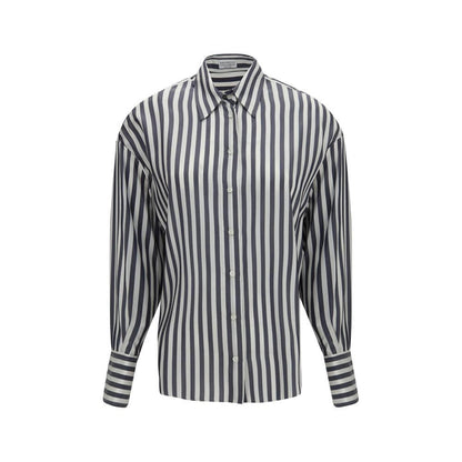 Brunello Cucinelli Multicolor Silk Pattern Shirt