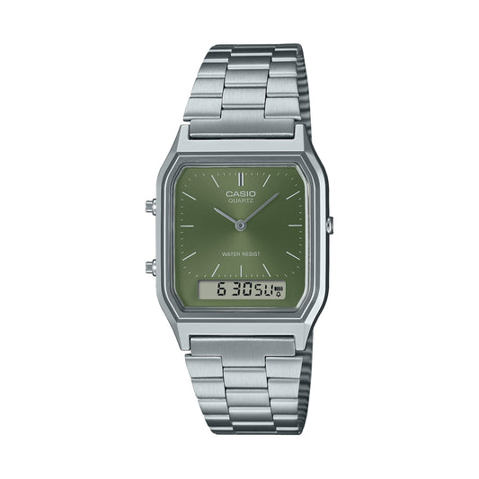 CASIO VINTAGE Mod. EDGY COLLECTION SUNRAY DIAL - GREEN MOSS Category-Watches,Gender-Men,Gender-Women,Gent Ready stocked Watches,Lady Ready Stocked Watches,Men,READY STOCKED WATCHES,Subcategory-WatchesUnisex,Unisex,Unisex Watches - Watches,Women,Wristwatch