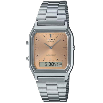 CASIO VINTAGE Mod. EDGY COLLECTION SUNRAY DIAL - PINK COPPER Category-Watches,Gender-Men,Gender-Women,Gent Ready stocked Watches,Lady Ready Stocked Watches,Men,READY STOCKED WATCHES,Subcategory-WatchesUnisex,Unisex,Unisex Watches - Watches,Women,Wristwatc