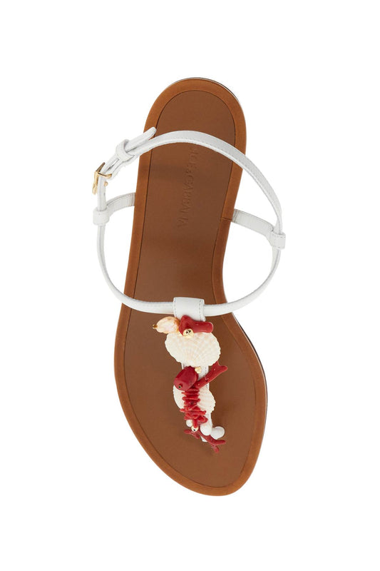 Dolce & Gabbana "nappa flip-flops with coral Sandals Dolce & Gabbana