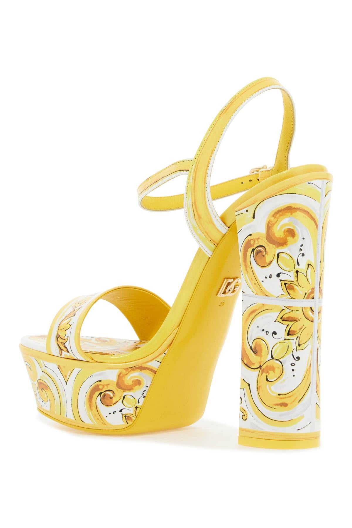 Dolce & Gabbana "shiny leather platform sandals with mai Sandals Dolce & Gabbana