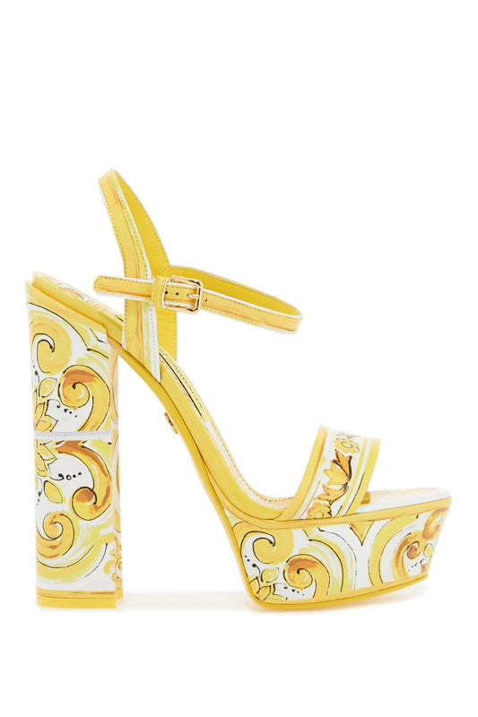 Dolce & Gabbana "shiny leather platform sandals with mai Sandals Dolce & Gabbana