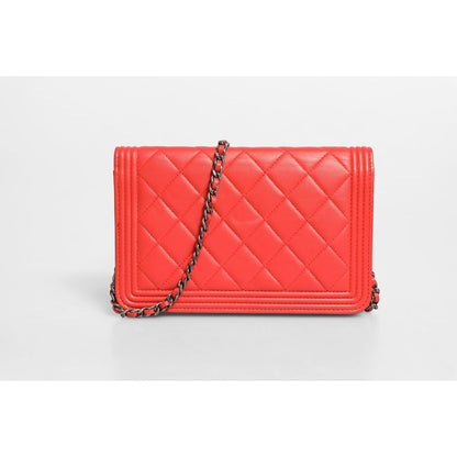 Chanel Boy Wallet on Chain Red Lambskin