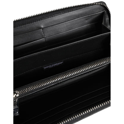 Dolce & Gabbana Black Brown Exotic Leather Men Continental Clutch Wallet