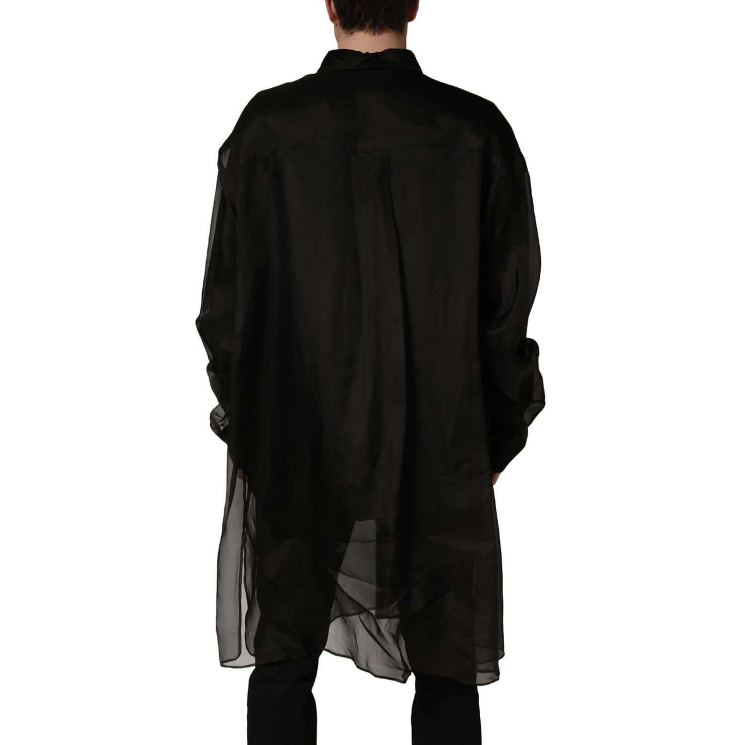 Dolce & Gabbana Black Ruffle Detail Semi Sheer Shirt Jacket
