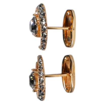 Dolce & Gabbana Brass Gold Black Crystal Luna Cufflink