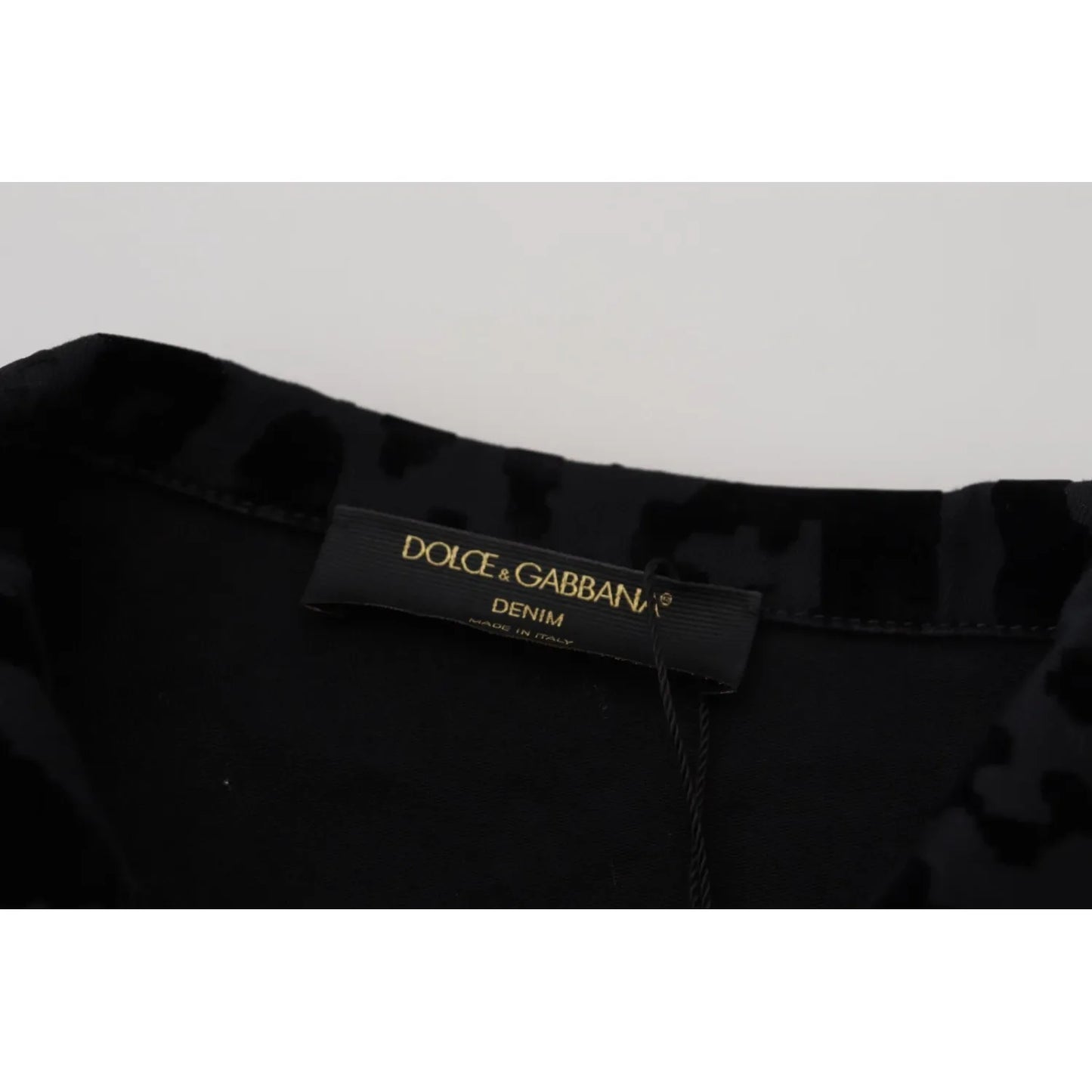 Dolce & Gabbana Cotton Black Leopard Long Sleeve Denim Jacket