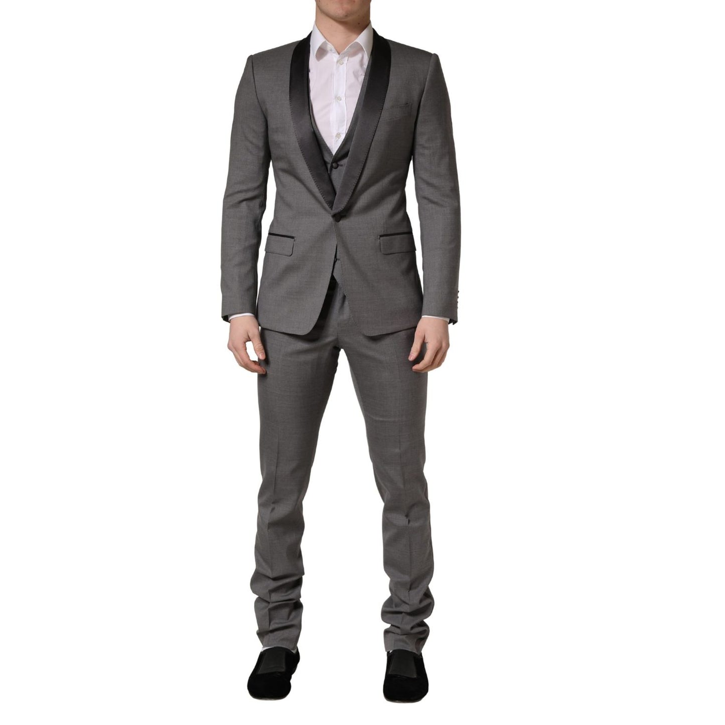 Dolce & Gabbana Gray Wool Single Breasted 1 Button 3PC Suit 1728,67345645728,Clothing,Dolce & Gabbana,Gray,IT46 | S,Material: 5% Polyester 11% Silk 84% Virgin Wool,Men,New with tags,Suits & Blazers - Clothing,Three-Piece Suits - Suits & Blazers - Clothing