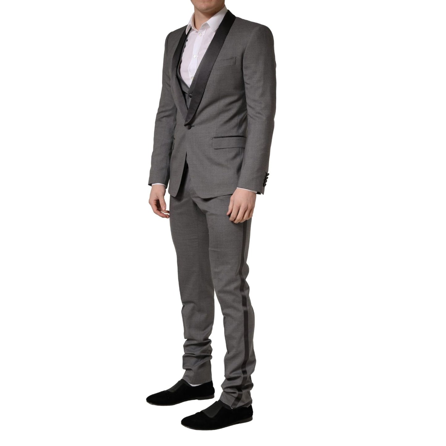 Dolce & Gabbana Gray Wool Single Breasted 1 Button 3PC Suit 1728,67345645728,Clothing,Dolce & Gabbana,Gray,IT46 | S,Material: 5% Polyester 11% Silk 84% Virgin Wool,Men,New with tags,Suits & Blazers - Clothing,Three-Piece Suits - Suits & Blazers - Clothing