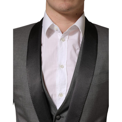 Dolce & Gabbana Gray Wool Single Breasted 1 Button 3PC Suit 1728,67345645728,Clothing,Dolce & Gabbana,Gray,IT46 | S,Material: 5% Polyester 11% Silk 84% Virgin Wool,Men,New with tags,Suits & Blazers - Clothing,Three-Piece Suits - Suits & Blazers - Clothing