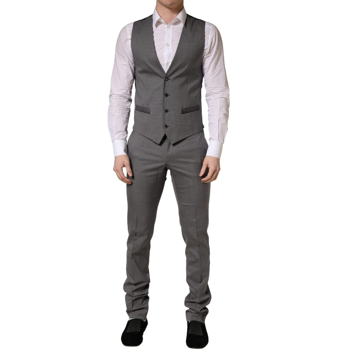 Dolce & Gabbana Gray Wool Single Breasted 1 Button 3PC Suit 1728,67345645728,Clothing,Dolce & Gabbana,Gray,IT46 | S,Material: 5% Polyester 11% Silk 84% Virgin Wool,Men,New with tags,Suits & Blazers - Clothing,Three-Piece Suits - Suits & Blazers - Clothing