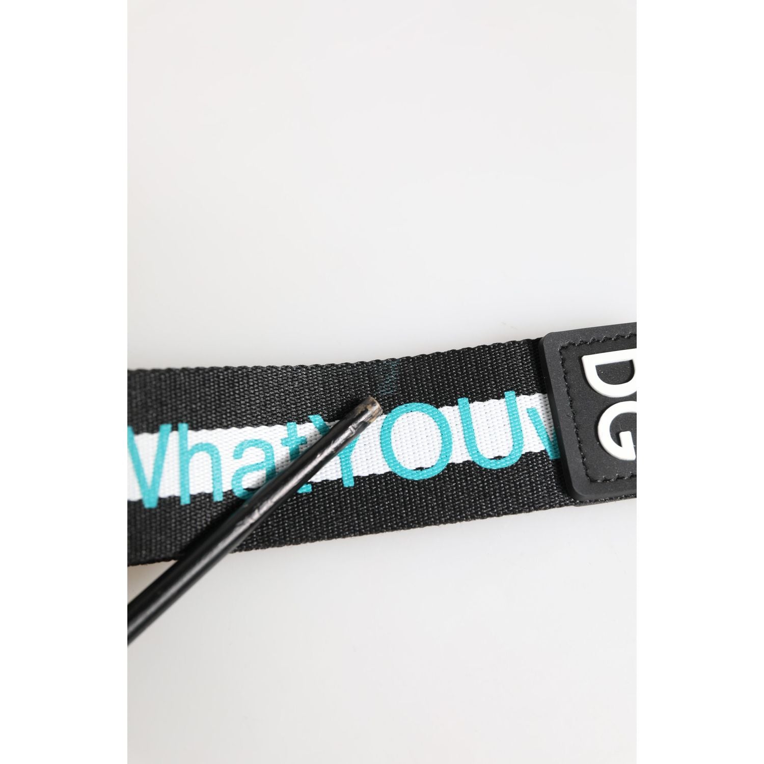 Dolce & Gabbana Multicolor Logo Polyester Brass Holder Keychain Keyring