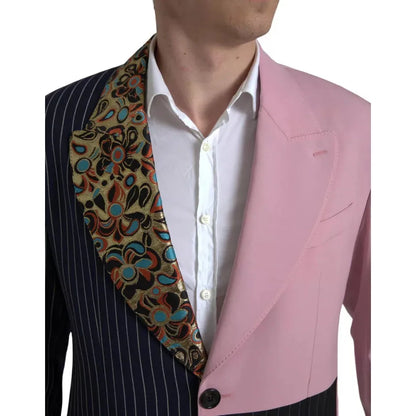 Dolce & Gabbana Multicolor Patchwork Single Breasted Blazer 1728,67345645728,Blazers - Men - Clothing,Blazers - Suits & Blazers - Clothing,Clothing,Dolce & Gabbana,IT44 | XS,Men,Men - Clothing,Multicolor,Preowned / Defect,Suits & Blazers - Clothing