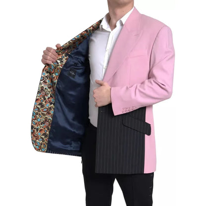 Dolce & Gabbana Multicolor Patchwork Single Breasted Blazer 1728,67345645728,Blazers - Men - Clothing,Blazers - Suits & Blazers - Clothing,Clothing,Dolce & Gabbana,IT44 | XS,Men,Men - Clothing,Multicolor,Preowned / Defect,Suits & Blazers - Clothing
