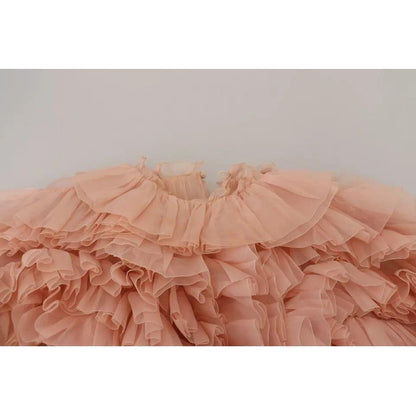 Dolce & Gabbana Pink Ruffles Long Sleeves Pullover Sweater 1728,67345645728,Clothing,Dolce & Gabbana,IT40|S,Material: 100% Silk,Pink,Preowned / Defect,Sweaters - Clothing,Sweatshirts - Sweaters - Clothing,Tops & T-Shirts - Women - Clothing,Women,Women - C