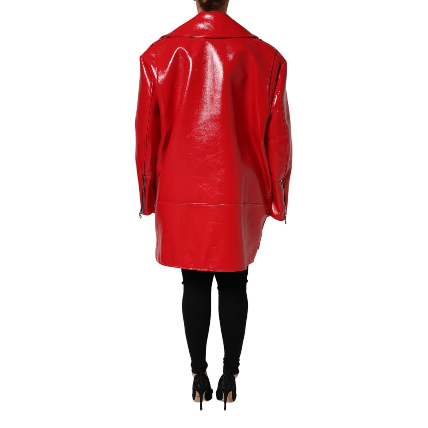 Dolce & Gabbana Red Lambskin Full Zipper Jacket