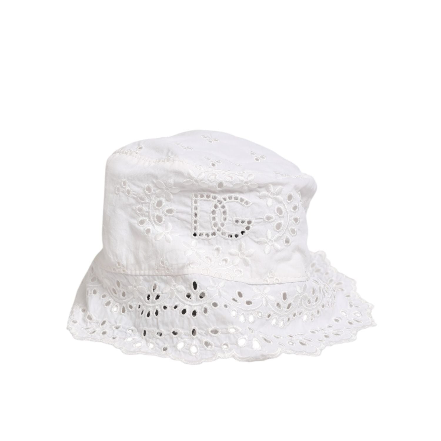 Dolce & Gabbana White Nylon Cut Out Bucket Logo Capello Hat