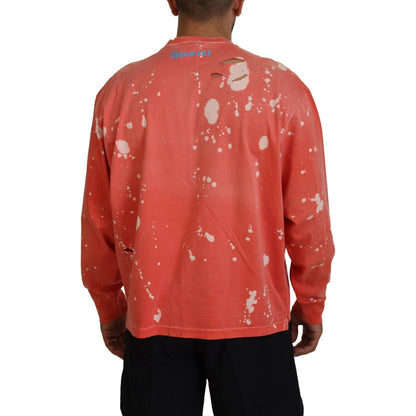 Dsquared² Orange Printed Long Sleeves Pullover Sweater 1728,67345645728,Clothing,Dsquared²,IT48 | M,Material: 100% Cotton,Men,Orange,Preowned / Defect,Sweaters - Clothing,Sweaters - Men - Clothing,Sweatshirts - Sweaters - Clothing