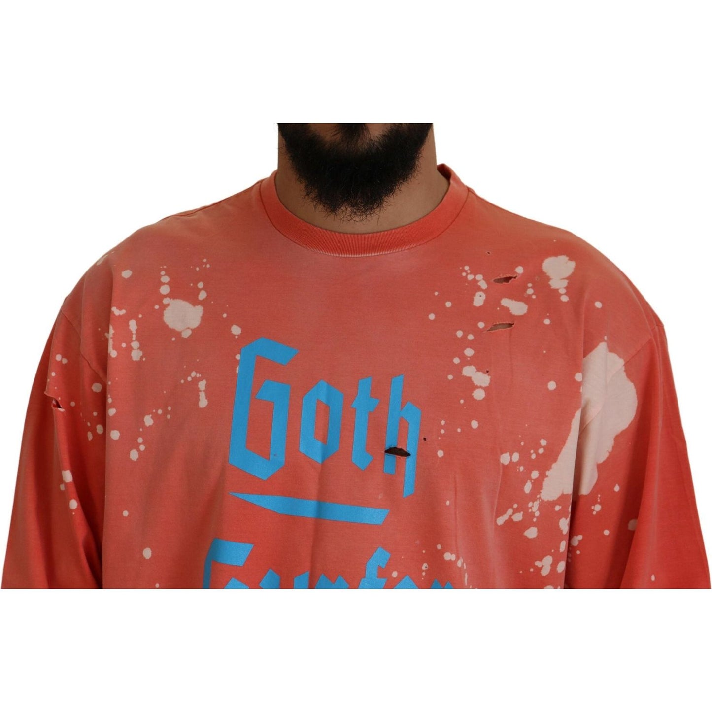 Dsquared² Orange Printed Long Sleeves Pullover Sweater 1728,67345645728,Clothing,Dsquared²,IT48 | M,Material: 100% Cotton,Men,Orange,Preowned / Defect,Sweaters - Clothing,Sweaters - Men - Clothing,Sweatshirts - Sweaters - Clothing