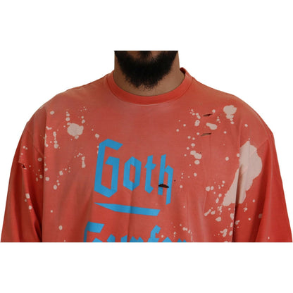 Dsquared² Orange Printed Long Sleeves Pullover Sweater 1728,67345645728,Clothing,Dsquared²,IT48 | M,Material: 100% Cotton,Men,Orange,Preowned / Defect,Sweaters - Clothing,Sweaters - Men - Clothing,Sweatshirts - Sweaters - Clothing
