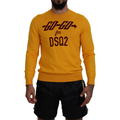 Dsquared² Orange Wool Long Sleeves Men Pullover Sweater 1728,67345645728,Clothing,Dsquared²,IT48 | M,Material: 100% Wool,Men,Orange,Preowned / Defect,Sweaters - Clothing,Sweaters - Men - Clothing,Sweatshirts - Sweaters - Clothing