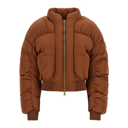 Elisabetta Franchi Brown Polyester Full-Length Jacket