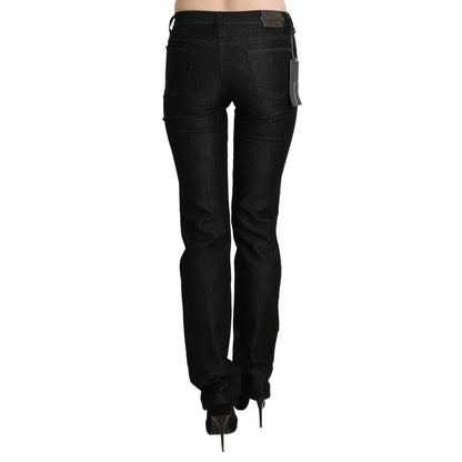 Ermanno Scervino Black Mid Waist Skinny Slim Denim Trouser Ermanno Scervino