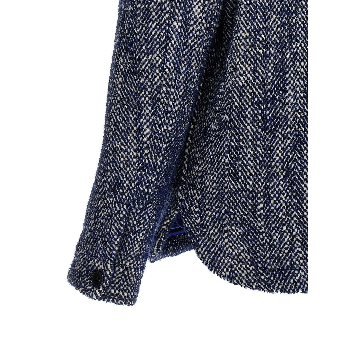 Etro Blue Wool Full-Length Jacket